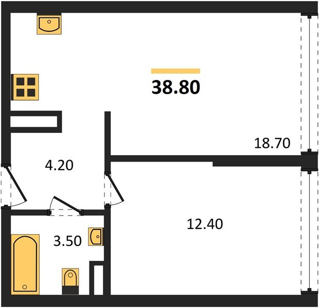 Фото №1: 1-комнатная квартира 38 м² - Краснодар, жилой комплекс Самолёт-6, мкр. Прикубанский внутригородской округ