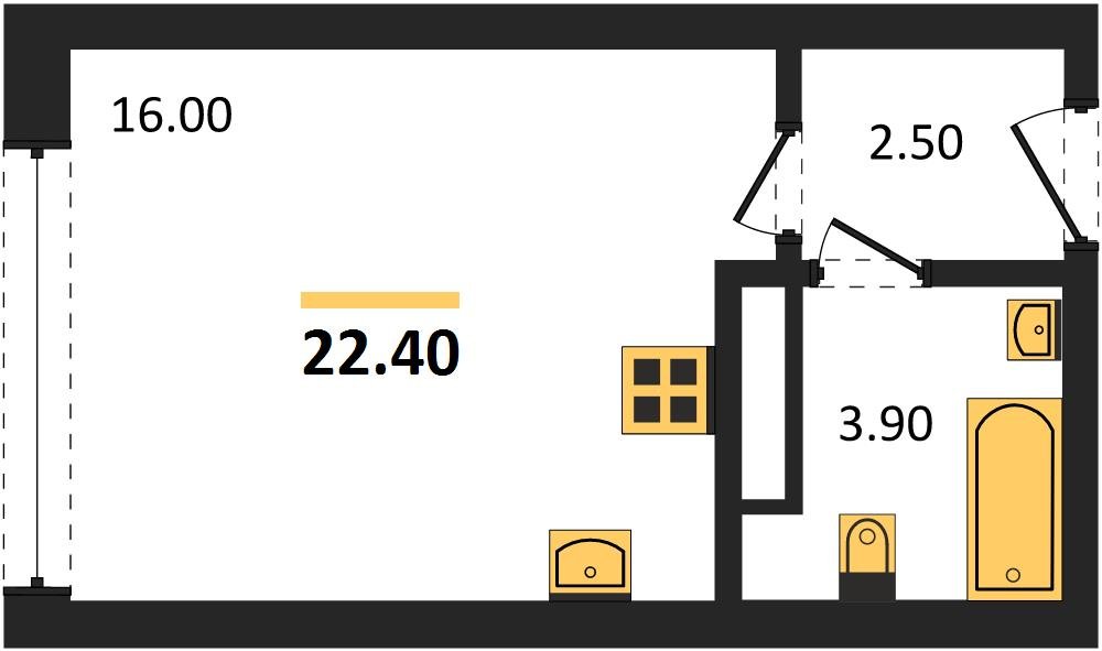 Фото №1: Студия 22 м² - Краснодар, жилой комплекс Самолёт-6, мкр. Прикубанский внутригородской округ