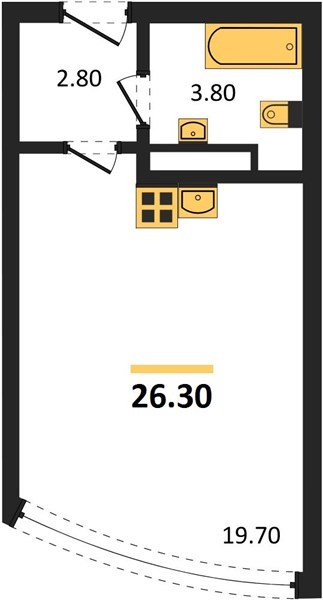 Фото №1: Студия 26 м² - Краснодар, жилой комплекс Самолёт-6, мкр. Прикубанский внутригородской округ