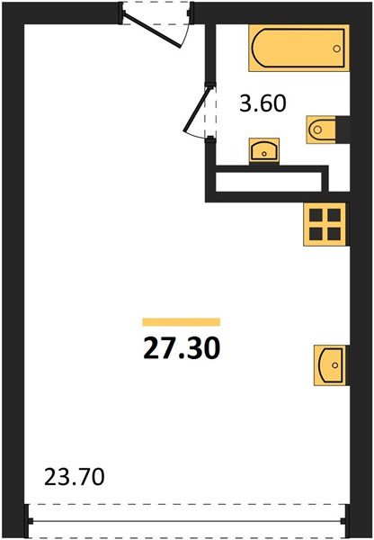 Фото №1: Студия 27 м² - Краснодар, жилой комплекс Самолёт-6, мкр. Прикубанский внутригородской округ