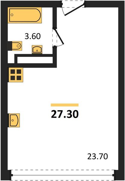 Фото №1: Студия 27 м² - Краснодар, жилой комплекс Самолёт-6, мкр. Прикубанский внутригородской округ