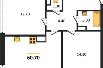 Фото №1: 2-комнатная квартира 60 м² - Краснодар, мкр. Прикубанский внутригородской округ, 
