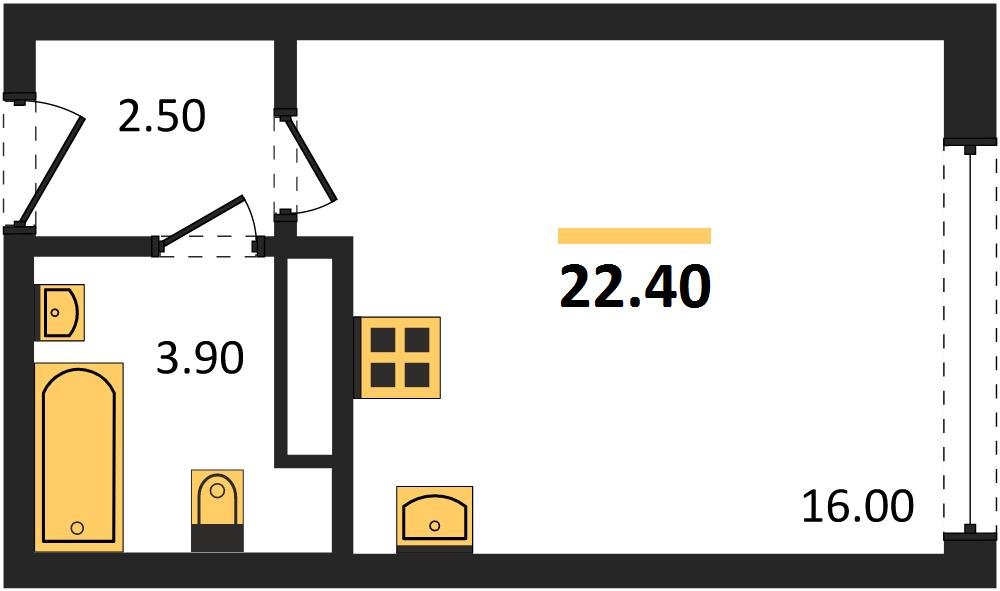 Фото №1: Студия 22 м² - Краснодар, жилой комплекс Самолёт-6, мкр. Прикубанский внутригородской округ