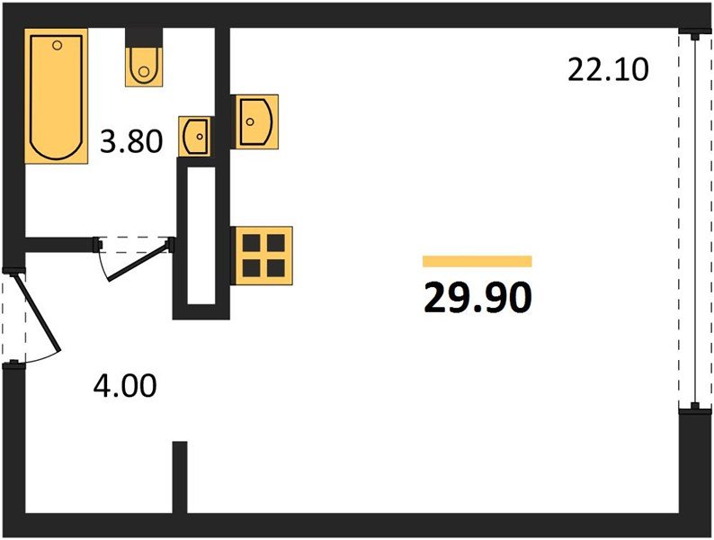 Фото №1: Студия 29 м² - Краснодар, жилой комплекс Самолёт-6, мкр. Прикубанский внутригородской округ