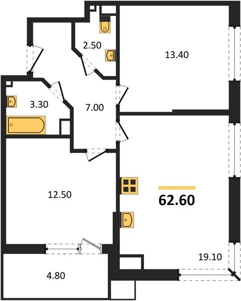 Фото №1: 2-комнатная квартира 62 м² - Краснодар, Парк Победы, мкр. Прикубанский внутригородской округ