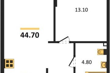Фото №1: 1-комнатная квартира 44 м² - Краснодар, мкр. Прикубанский внутригородской округ, 