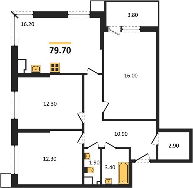 Фото №1: 3-комнатная квартира 79 м² - Краснодар, Парк Победы, мкр. Прикубанский внутригородской округ