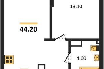 Фото №1: 1-комнатная квартира 44 м² - Краснодар, мкр. Прикубанский внутригородской округ, 