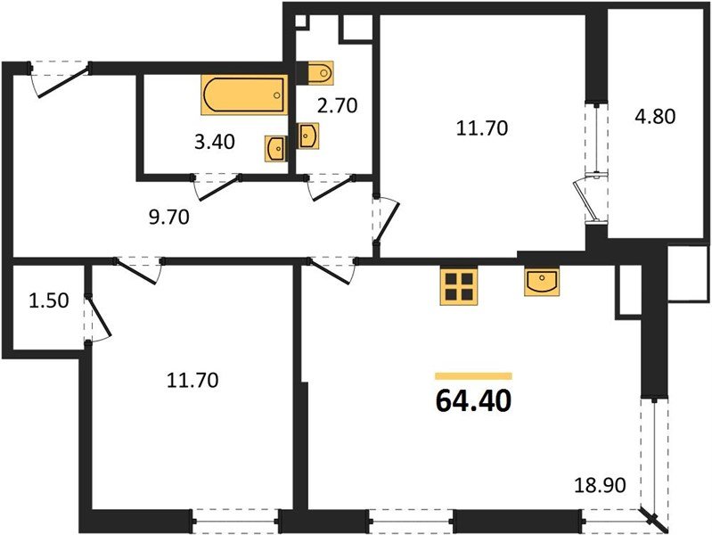 Фото №1: 2-комнатная квартира 64 м² - Краснодар, Парк Победы, мкр. Прикубанский внутригородской округ