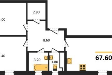 Фото №1: 2-комнатная квартира 67 м² - Краснодар, мкр. Прикубанский внутригородской округ, 
