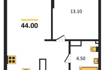 Фото №1: 1-комнатная квартира 44 м² - Краснодар, мкр. Прикубанский внутригородской округ, 
