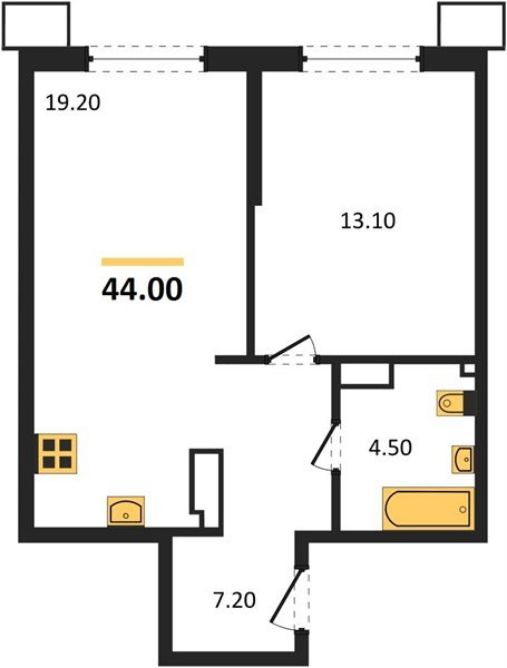 Фото №1: 1-комнатная квартира 44 м² - Краснодар, Парк Победы, мкр. Прикубанский внутригородской округ
