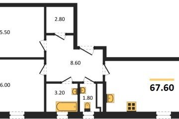 Фото №1: 2-комнатная квартира 67 м² - Краснодар, мкр. Прикубанский внутригородской округ, 