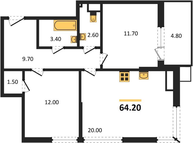 Фото №1: 2-комнатная квартира 64 м² - Краснодар, Парк Победы, мкр. Прикубанский внутригородской округ