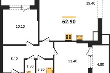 Фото №1: 2-комнатная квартира 62 м² - Краснодар, мкр. Прикубанский внутригородской округ, 