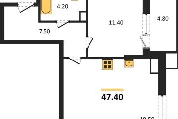 Фото №1: 1-комнатная квартира 47 м² - Краснодар, мкр. Прикубанский внутригородской округ, 