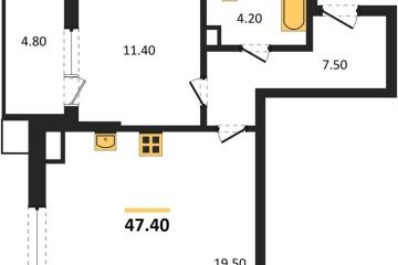 Фото №1: 1-комнатная квартира 47 м² - Краснодар, мкр. Прикубанский внутригородской округ, 