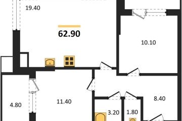 Фото №1: 2-комнатная квартира 62 м² - Краснодар, мкр. Прикубанский внутригородской округ, 