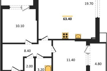 Фото №1: 2-комнатная квартира 63 м² - Краснодар, мкр. Прикубанский внутригородской округ, 