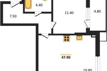 Фото №1: 1-комнатная квартира 47 м² - Краснодар, мкр. Прикубанский внутригородской округ, 