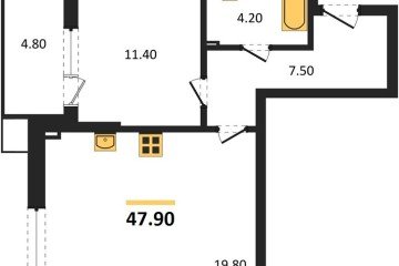 Фото №1: 1-комнатная квартира 47 м² - Краснодар, мкр. Прикубанский внутригородской округ, 