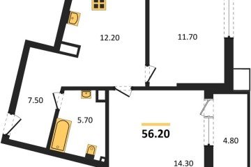 Фото №1: 2-комнатная квартира 56 м² - Краснодар, мкр. Парк Победы, 