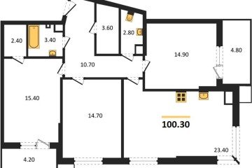 Фото №1: 3-комнатная квартира 100 м² - Краснодар, мкр. Парк Победы, 