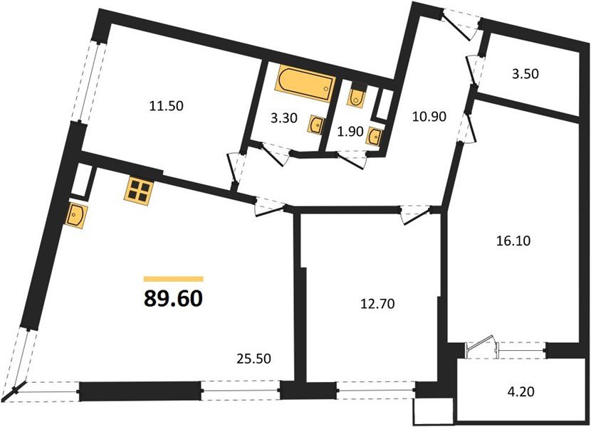 Фото №1: 3-комнатная квартира 89 м² - Краснодар, Прикубанский внутригородской округ, мкр. Парк Победы