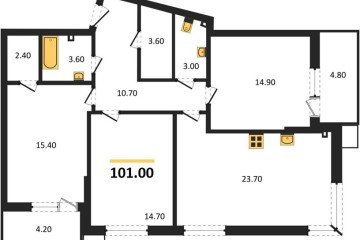 Фото №1: 3-комнатная квартира 101 м² - Краснодар, мкр. Парк Победы, 