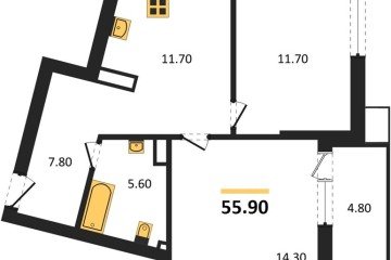 Фото №1: 2-комнатная квартира 56 м² - Краснодар, мкр. Парк Победы, 