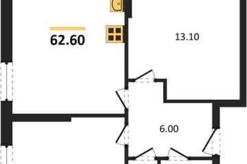 Фото №1: 2-комнатная квартира 62 м² - Краснодар, мкр. Парк Победы, 