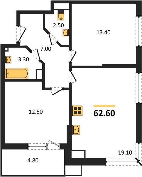 Фото №1: 2-комнатная квартира 62 м² - Краснодар, Парк Победы, мкр. Прикубанский внутригородской округ