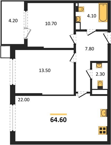 Фото №1: 2-комнатная квартира 64 м² - Краснодар, Парк Победы, мкр. Прикубанский внутригородской округ