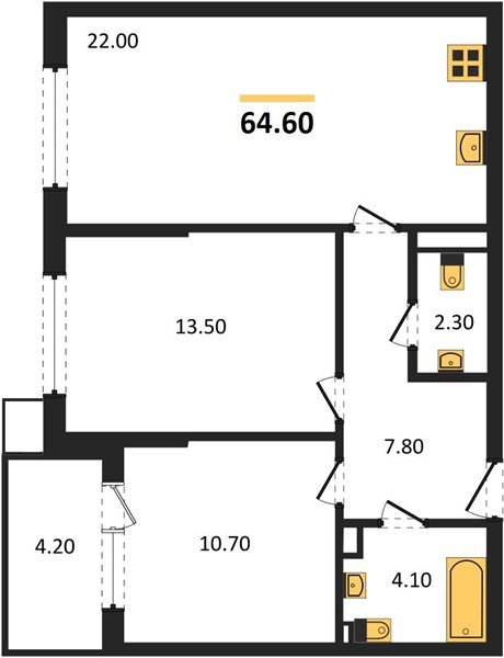 Фото №1: 2-комнатная квартира 64 м² - Краснодар, Парк Победы, мкр. Прикубанский внутригородской округ
