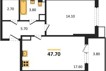 Фото №1: 1-комнатная квартира 47 м² - Краснодар, мкр. Прикубанский внутригородской округ, 