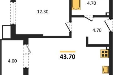Фото №1: 1-комнатная квартира <span class="whitespace-nowrap">43 м²</span>, <span class="whitespace-nowrap">2/18 эт.</span> - Краснодар, мкр. Парк Победы, 