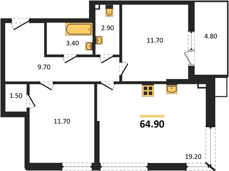Фото №1: 2-комнатная квартира 64 м² - Краснодар, Парк Победы, мкр. Прикубанский внутригородской округ