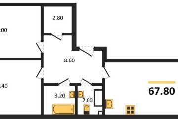 Фото №1: 2-комнатная квартира 67 м² - Краснодар, мкр. Прикубанский внутригородской округ, 