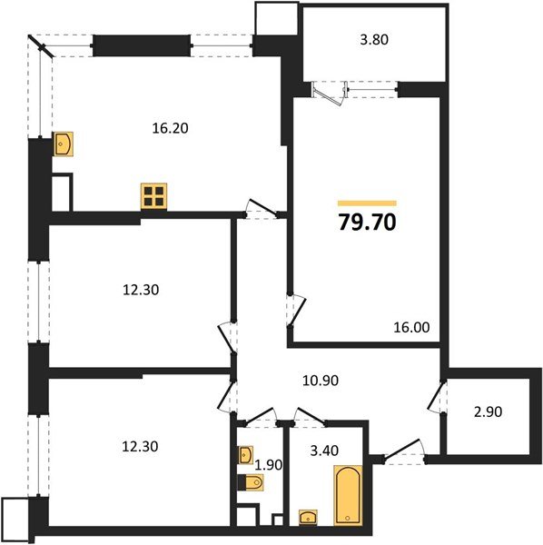 Фото №1: 3-комнатная квартира 79 м² - Краснодар, Парк Победы, мкр. Прикубанский внутригородской округ