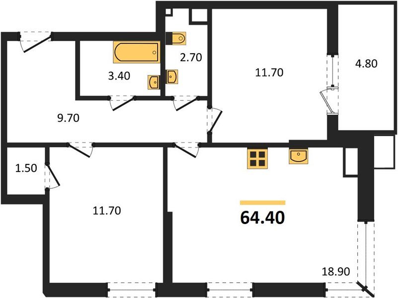 Фото №1: 2-комнатная квартира 64 м² - Краснодар, Парк Победы, мкр. Прикубанский внутригородской округ