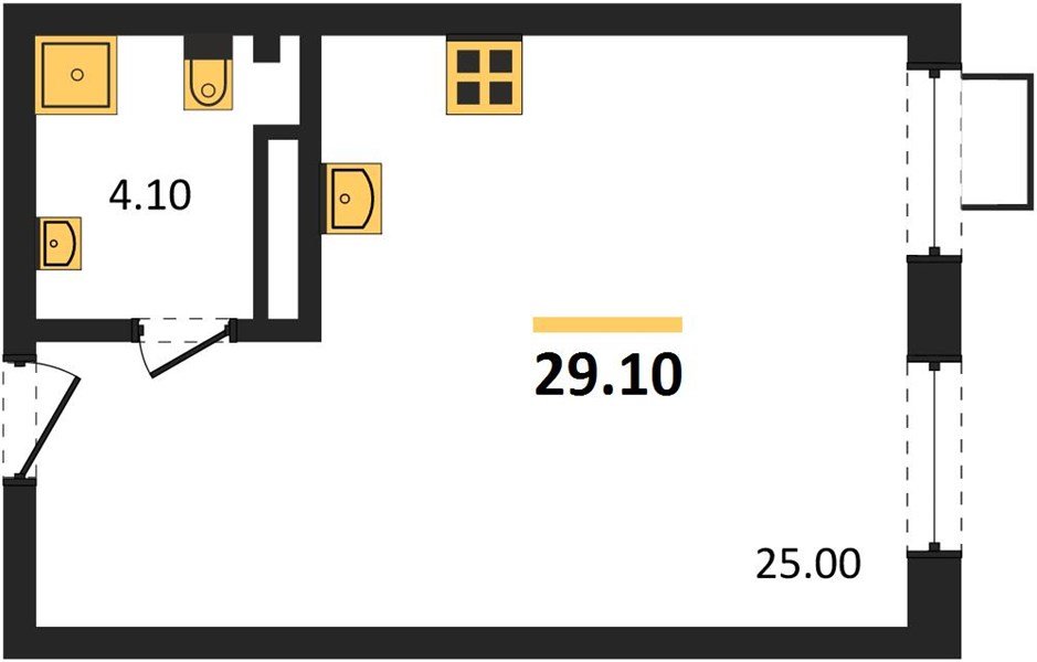 Фото №1: Студия 29 м² - Краснодар, Парк Победы, 