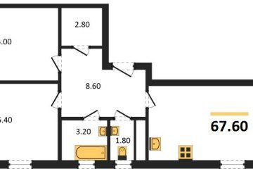 Фото №1: 2-комнатная квартира 69 м² - Краснодар, мкр. Прикубанский внутригородской округ, 