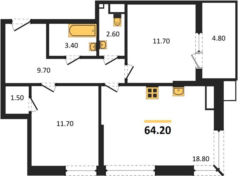 Фото №1: 2-комнатная квартира 64 м² - Краснодар, Парк Победы, мкр. Прикубанский внутригородской округ