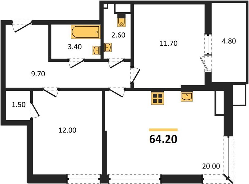 Фото №1: 2-комнатная квартира 64 м² - Краснодар, Парк Победы, мкр. Прикубанский внутригородской округ