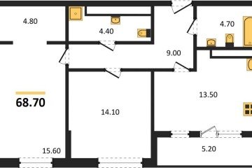 Фото №1: 2-комнатная квартира 68 м² - Краснодар, мкр. Центральный внутригородской округ, 