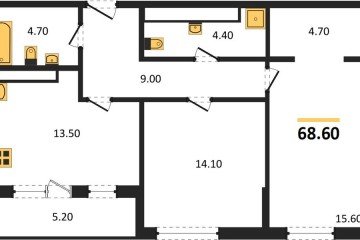 Фото №1: 2-комнатная квартира 68 м² - Краснодар, мкр. Центральный внутригородской округ, 