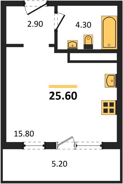 Фото №1: Студия 25 м² - Краснодар, ЖК Все Свои Вип, Табачная Фабрика, жилой комплекс Все Свои, мкр. Центральный внутригородской округ
