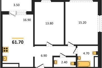 Фото №1: 2-комнатная квартира 61 м² - Краснодар, мкр. Центральный внутригородской округ, 