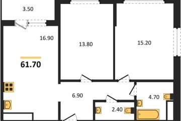 Фото №1: 2-комнатная квартира 61 м² - Краснодар, мкр. Центральный внутригородской округ, 