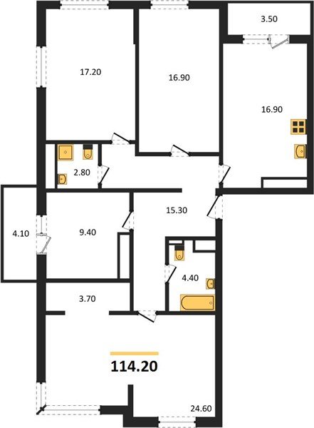 Фото №1: 4-комнатная квартира 114 м² - Краснодар, жилой комплекс Все Свои, 